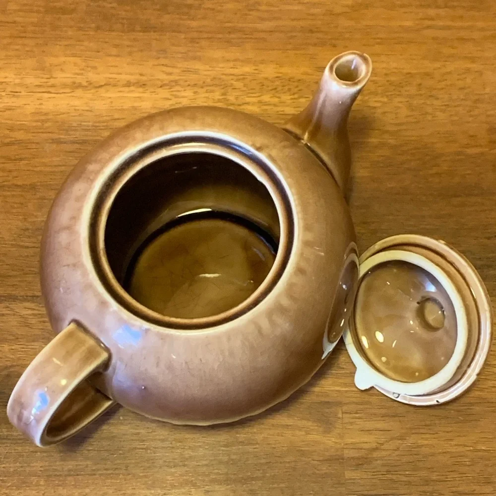 Vintage Tea pitcher Ceramic Mid-20th Century Ombré light to dark Brown Japan
